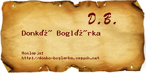 Donkó Boglárka névjegykártya
