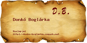 Donkó Boglárka névjegykártya